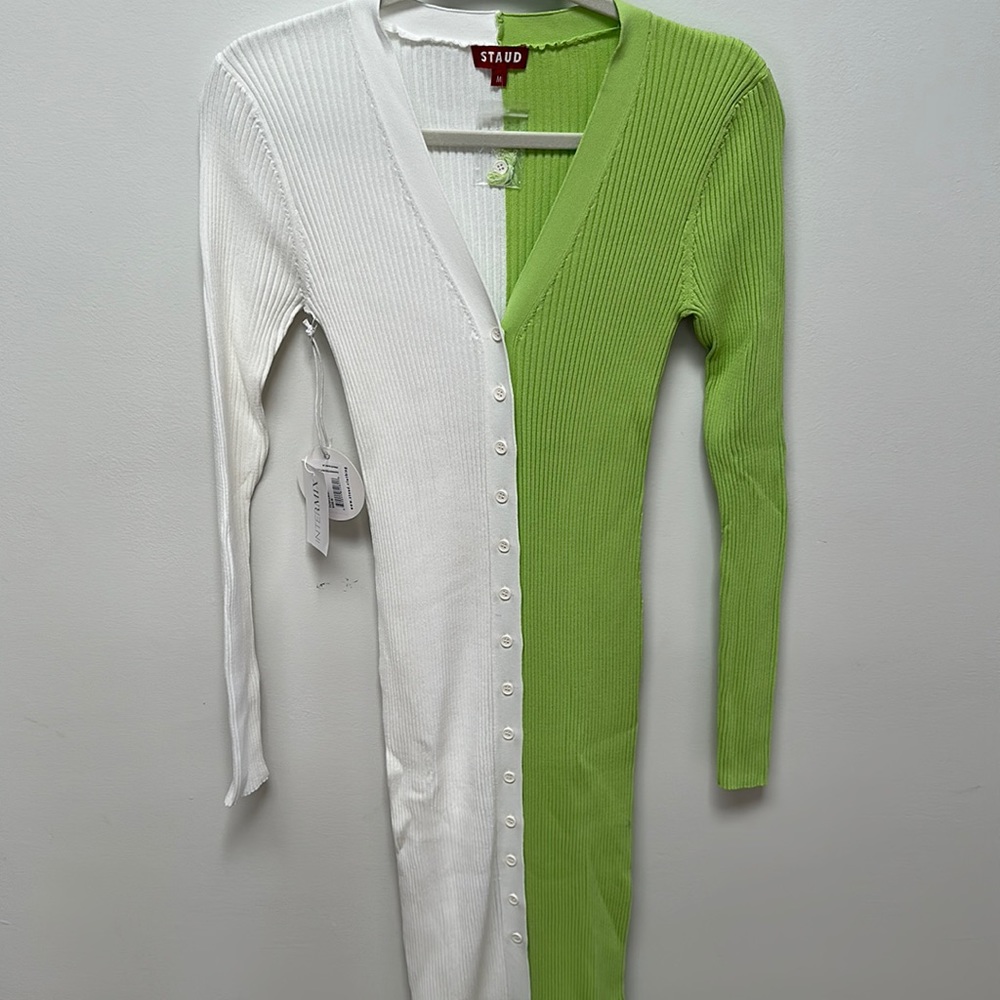 STAUD Shoko color block sweater dress size M
